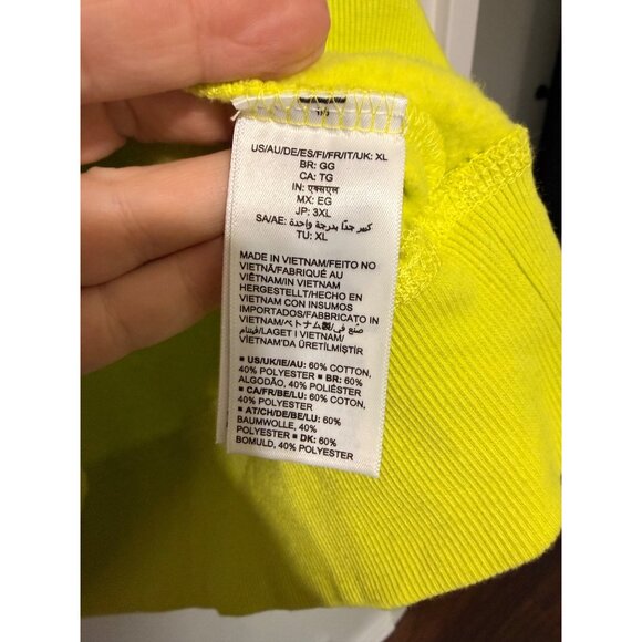 Essentials Sweatshirt Florescent Yellow Chartruse Womans XL - Picture 4 of 5